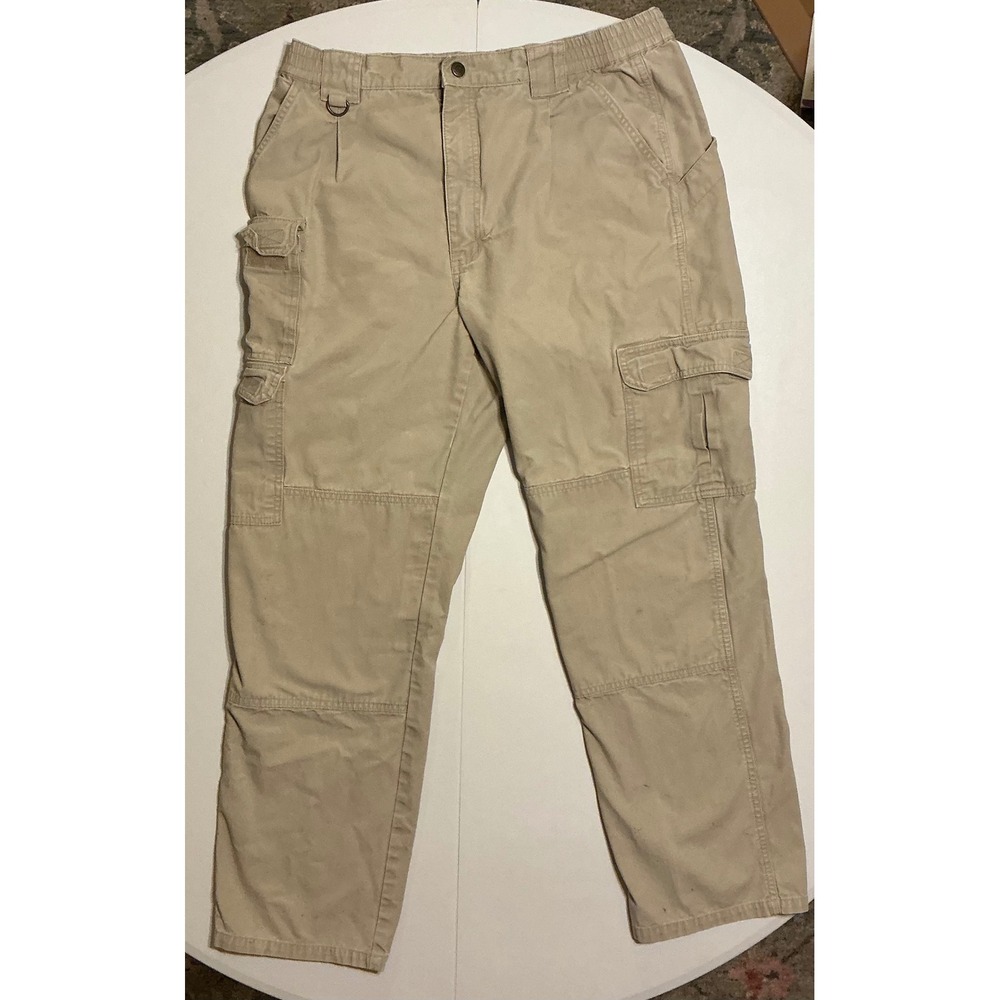5.11 Tactical Series Mens‎ 35x31 Khaki Cotton Canvas Cargo Pants Tan